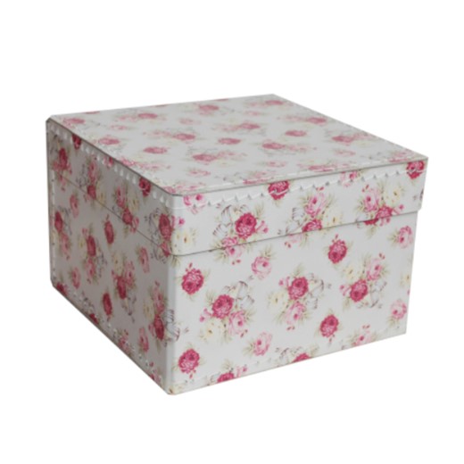 Square storage box 26 cm roses