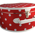 Hat box 40cm red with white dots