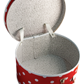 Hat box 40cm red with white dots