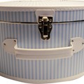 Hat box 40cm blue with white stripes