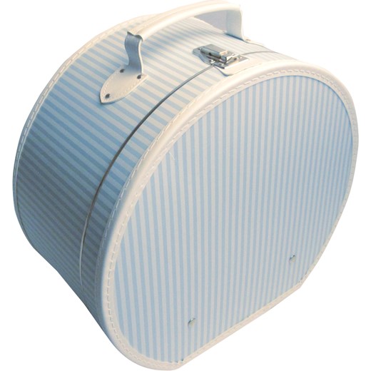 Hat box 40cm blue with white stripes