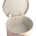 Hat box 40cm pink with white stripes and dots