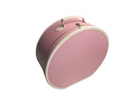 Hat box 40cm pink with white trimming