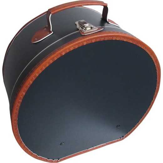 Hat box 40cm dark blue with cognac trimming