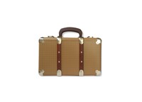 Riveted suitcase 30cm Pepito brown