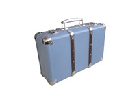 Riveted suitcase 40cm gray-blue