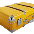 Riveted suitcase 40cm yellow