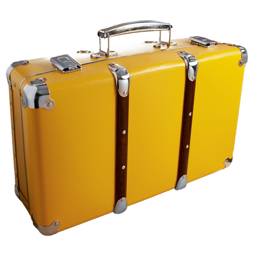 Riveted suitcase 40cm yellow