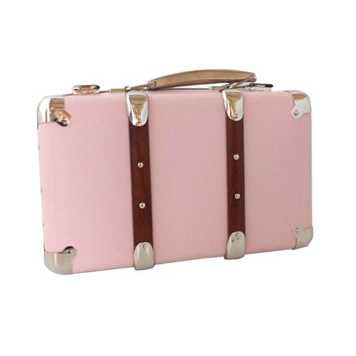 Riveted suitcase 40cm pink