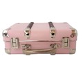 Riveted suitcase 40cm pink