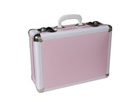 Riveted suitcase 40cm pink