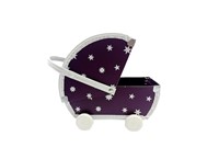 Children´s suitcase baby pram violet with white stars