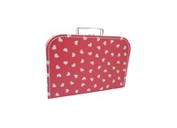 Children´s suitcase 30cm pink with white hearts