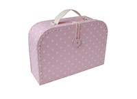Children's suitcase 25cm pink with dots