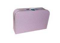 Children´s  suitcase 35cm pink with white squares
