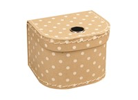 Half oval 22cm natural white dots 