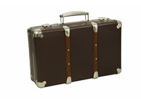 Riveted suitcase 40cm dark brown