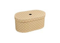 Oval box 27cm natural with dots