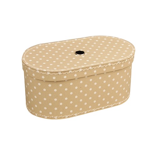 Oval box 27cm natural with dots