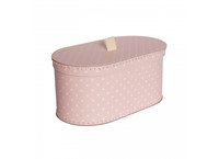 Oval box 31cm pink with dots
