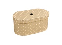 Oval box 31cm natural with dots