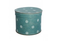 Round box 20cm turquoise with white dots, Leitner collection