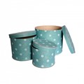 Round box 20cm turquoise with white dots, Leitner collection