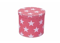 Round box 20cm pink with white stars, Leitner collection