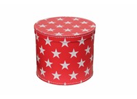 Round box 20cm red with white stars