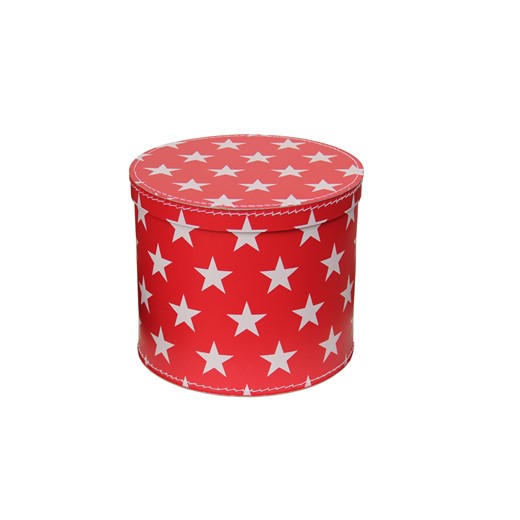 Round box 20cm red with white stars