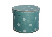 Round box 25cm turquoise with white dots, Leitner collection