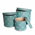 Round box 25cm turquoise with white dots, Leitner collection