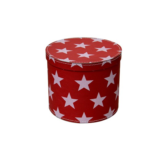 Round box 25cm red with white stars, Leitner collection