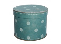 Round box 30cm turquoise with white dots, Leitner collection