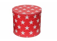 Round box 30cm red with white stars