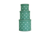 Round box turquoise with white dots 3-set, Leitner collection