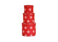 Round box red with white stars 3-set, Leitner collection