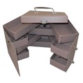 Box with inside shelves 21cm brown