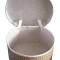 Hat box 40cm natural with dots