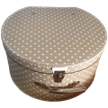 Hat box 40cm natural with dots
