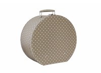 Hat box 40cm natural with dots