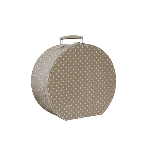 Hat box 40cm natural with dots