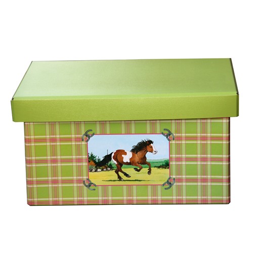 Storage box 41cm horse green