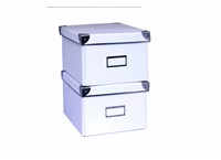 Storage box 21cm white 2-set