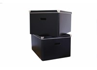 Storage box 38cm black 2-set