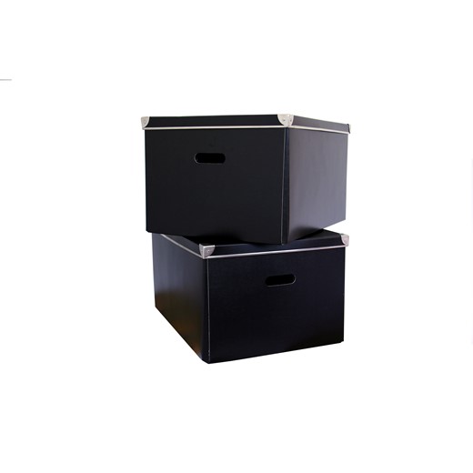 Storage box 38cm black 2-set