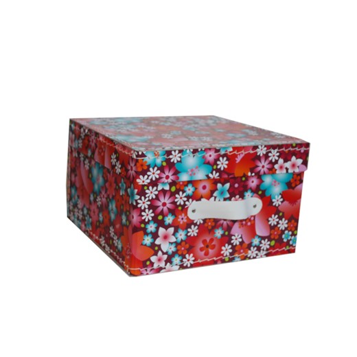 Šitá hranatá krabice 22 cm kytičky