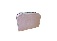 Dětský kufřík 25cm růžový s puntíky
