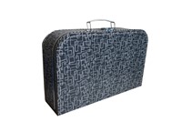 Dětský kufřík 35cm šedý bludiště bílé