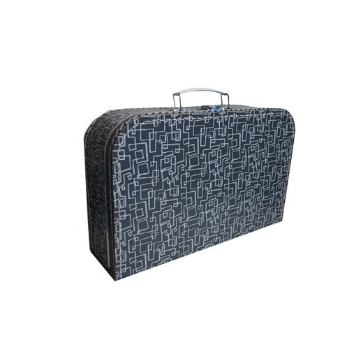 Dětský kufřík 35cm šedý bludiště bílé
